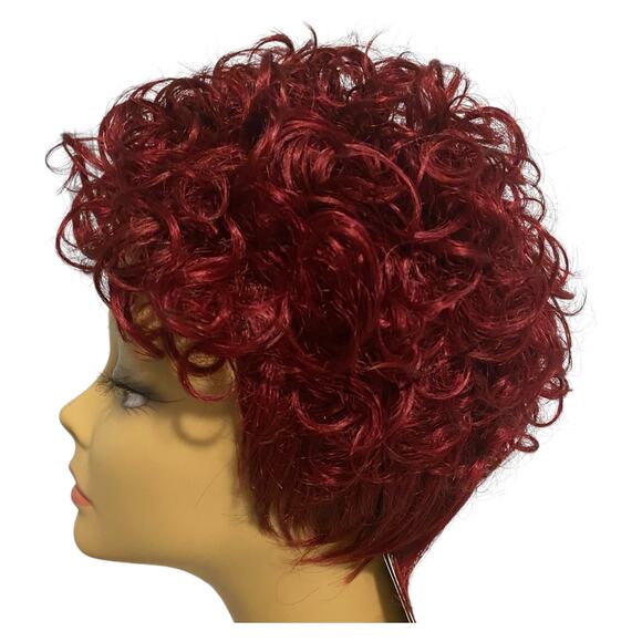 Curly Pixie Wig ASHRO Dk Burgundy Wine Synthetic Hair for Women Teens NWT  A966W - Picture 1 of 10